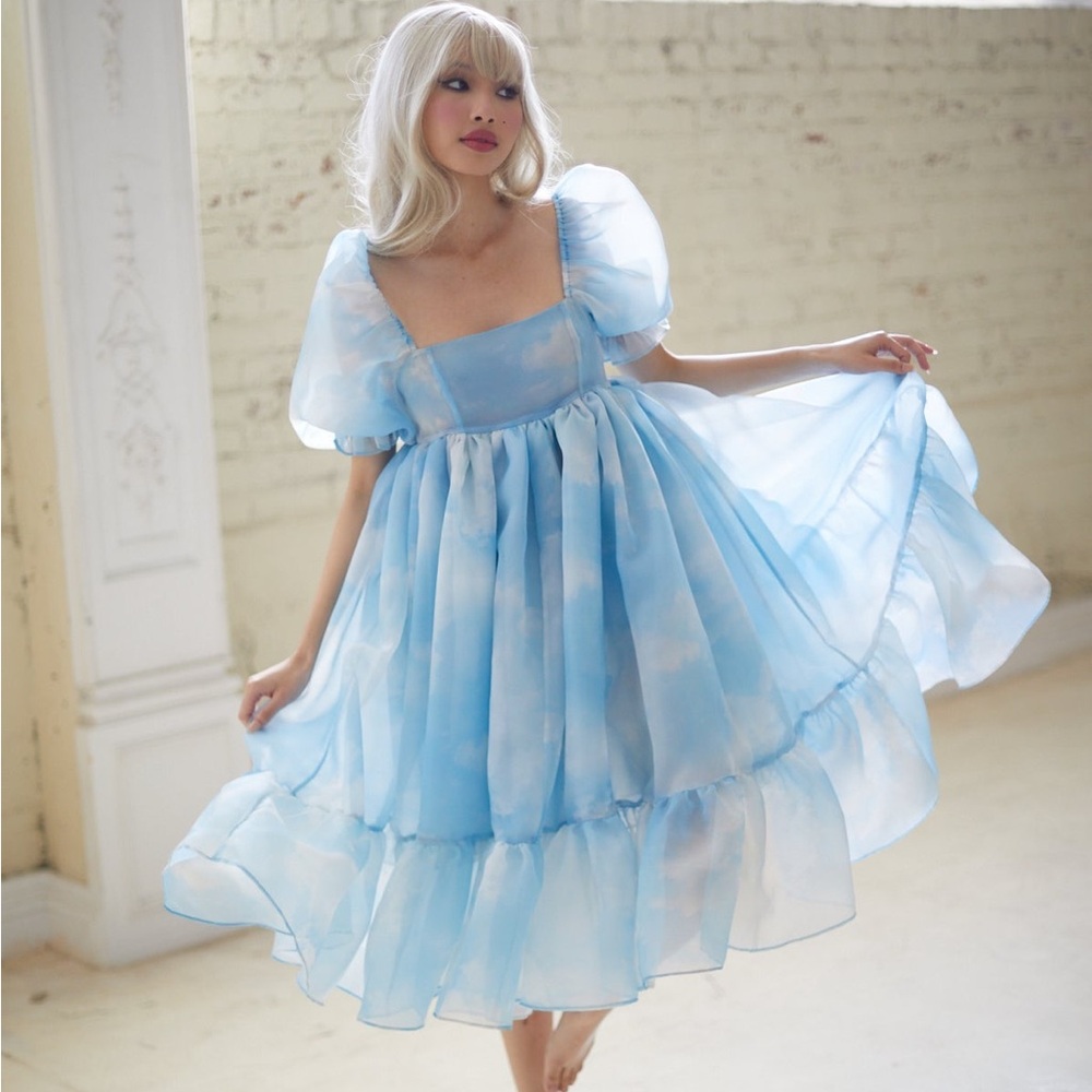 Head in the Clouds French Puff Selkie Dress XL